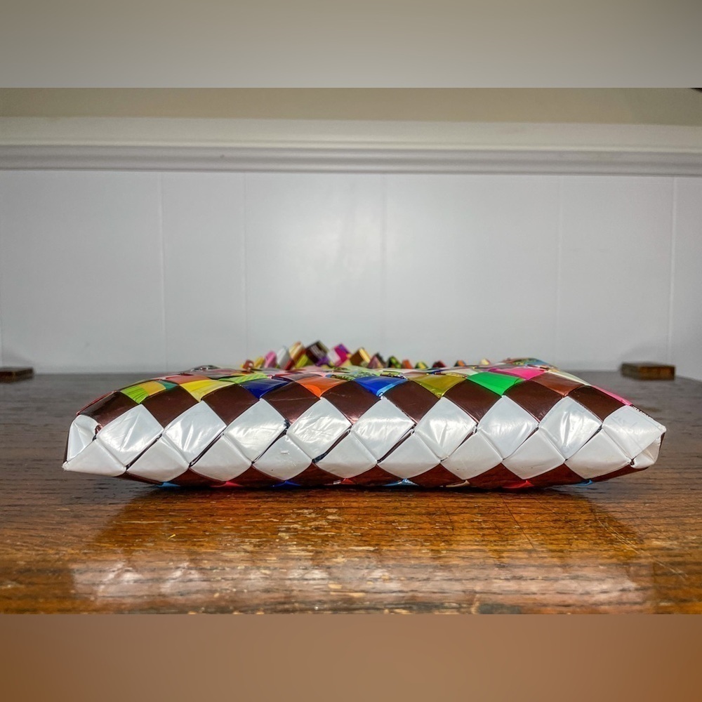 Colorful Candy Wrapper Woven Purse | Eco-Friendly Handmade Shoulder Bag - Picture 13 of 13